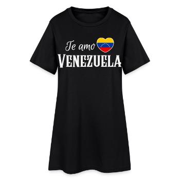 Ich liebe Venezuela, venezolanischen Stolz - Frauen T-Shirt-Kleid - Schwarz - Vorne