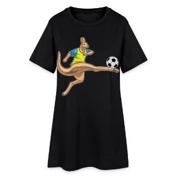 Kangourou Joueur de Football Football - Robe T-shirt Femme - noir - Devant