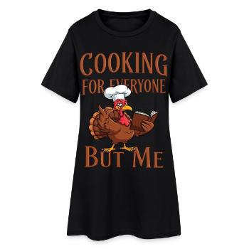 Cuisson de la dinde - Robe T-shirt Femme - noir - Devant
