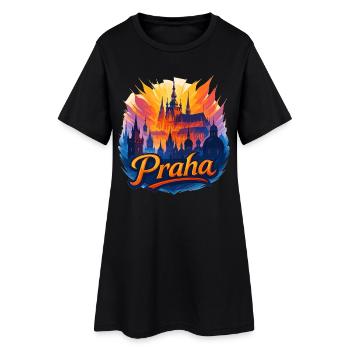 Prague Prague Ville République tchèque Silhouette Cadeau - Robe T-shirt Femme - noir - Devant