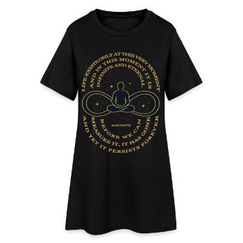 Alan Watts Time Infinity Tee - Women’s T-Shirt Dress - black - Front