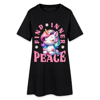 Find Inner Peace Unicorn Yoga - Women’s T-Shirt Dress - black - Front
