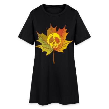 Skull and dead leaf - Women’s T-Shirt Dress - black - Front