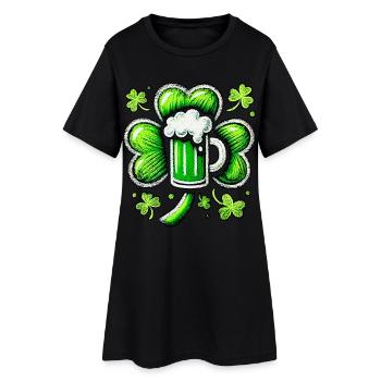 Grünes Pastell St. Patrick's Bier Design - Frauen T-Shirt-Kleid - Schwarz - Vorne