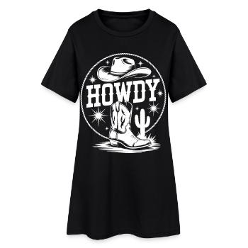Western Cowboy Silhouette Design - Women’s T-Shirt Dress - black - Front