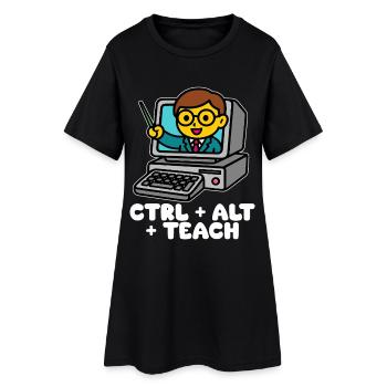 STRG + ALT + TEACH - GESCHENK FÜR LEHRER - Frauen T-Shirt-Kleid - Schwarz - Vorne