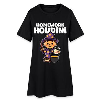 DEVOIRS HOUDINI - CADEAU ENSEIGNANT - Robe T-shirt Femme - noir - Devant