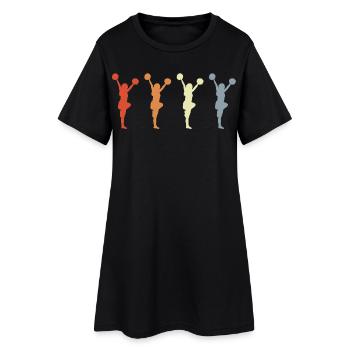 Cheerleader Drawing - Women’s T-Shirt Dress - black - Front