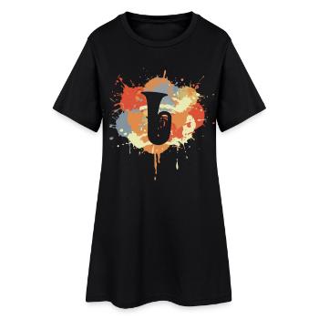 Croquis de tuba - Robe T-shirt Femme - noir - Devant