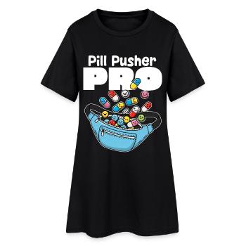 PILL PUSHER PRO - KRANKENSCHWESTER GESCHENK - Frauen T-Shirt-Kleid - Schwarz - Vorne