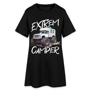 Abenteuerlicher Off-Road Camper Truck - Frauen T-Shirt-Kleid - Schwarz - Vorne
