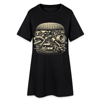 Mécanique Junk Vintage Design - Robe T-shirt Femme - noir - Devant