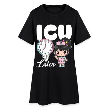 ICU LATER - CADEAU D’INFIRMIÈRE - Robe T-shirt Femme - noir - Devant