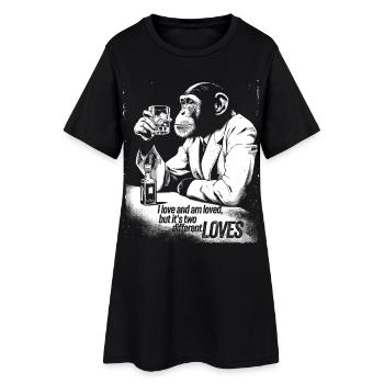 Sophisticated Monkey Cheers Design - Women’s T-Shirt Dress - black - Front