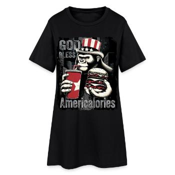 T-shirt gorille avec accessoires patriotiques - Robe T-shirt Femme - noir - Devant