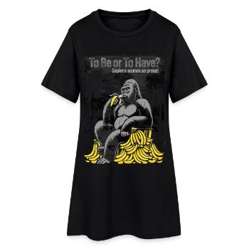 Primal Ape with Banana Pile - Women’s T-Shirt Dress - black - Front