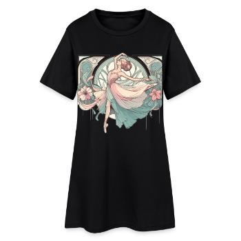 Ballett Tänzerin Ballerina Art Nouveau Geschenk - Frauen T-Shirt-Kleid - Schwarz - Vorne