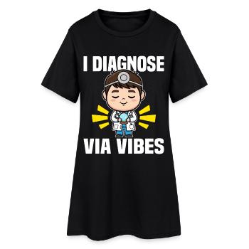 JE DIAGNOSTIQUE VIA VIBES - DOCTOR GIFT - Robe T-shirt Femme - noir - Devant