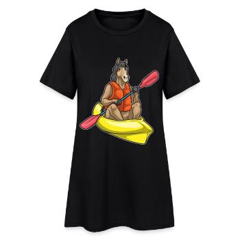 Pferd kleines Boot - Frauen T-Shirt-Kleid - Schwarz - Vorne