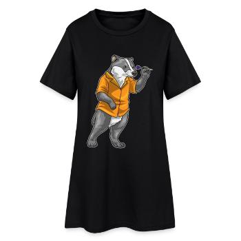 Fléchette Blaireau Fléchette - Robe T-shirt Femme - noir - Devant