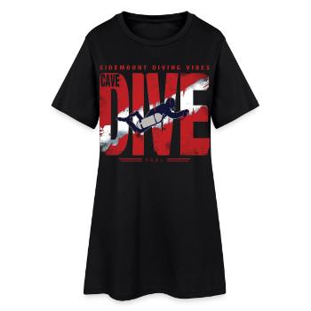 Plongée Cave Diver Graphique - Robe T-shirt Femme - noir - Devant