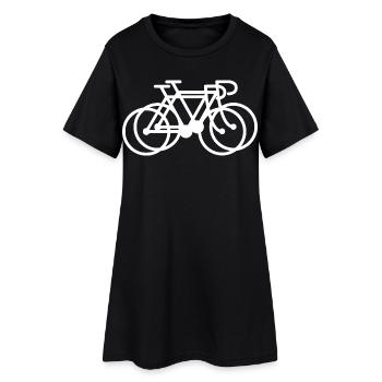 2 schöne Rennräder – Doppelte Leidenschaft - Frauen T-Shirt-Kleid - Schwarz - Vorne
