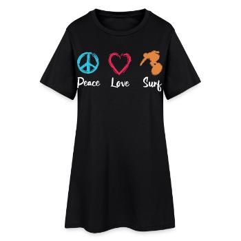Peace Love Surf - Robe T-shirt Femme - noir - Devant