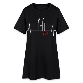 Kuala Lumpur Skyline Heartbeat Malaisie Amour KLCC - Robe T-shirt Femme - noir - Devant