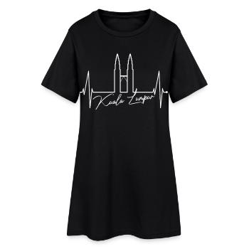 Kuala Lumpur Skyline Heartbeat Malaisie Amour KLCC - Robe T-shirt Femme - noir - Devant