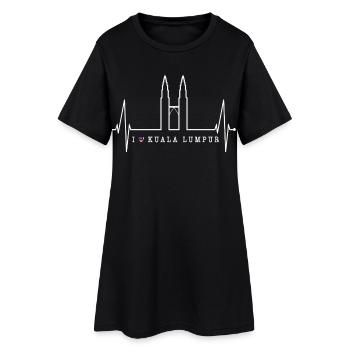 Kuala Lumpur Skyline Heartbeat Malaisie Amour KLCC - Robe T-shirt Femme - noir - Devant