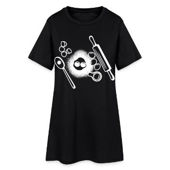 Dessin des ingrédients de cuisson - Robe T-shirt Femme - noir - Devant