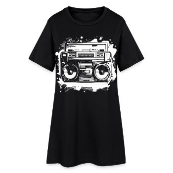 Dessin de musique hip hop - Robe T-shirt Femme - noir - Devant
