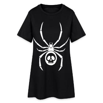 Araignée blanche et crâne - Robe T-shirt Femme - noir - Devant