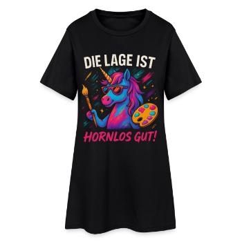 L’emplacement est bien sondé. Drôle de fête de licorne - Robe T-shirt Femme - noir - Devant