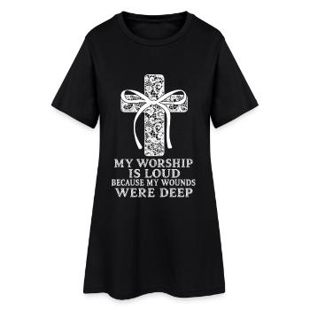 Mon adoration est bruyante parce que mes blessures étaient profondes - Robe T-shirt Femme - noir - Devant