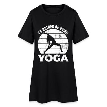 Je préfère faire du yoga - Robe T-shirt Femme - noir - Devant