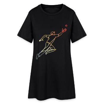 Croquis de cricket Look vintage - Robe T-shirt Femme - noir - Devant