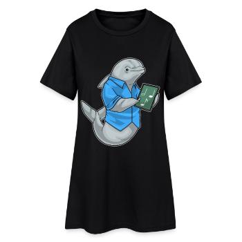 Delfin Musik Lehrer Schule - Frauen T-Shirt-Kleid - Schwarz - Vorne