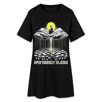 Révélation céleste avec Jésus et le public - Robe T-shirt Femme - noir - Devant