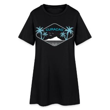 Insigne de rêve de l’île de Curaçao Logo des palmiers caribéens - Robe T-shirt Femme - noir - Devant