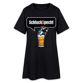 Lustiges Trinkspruch Shirt- SchluckSpecht - Frauen T-Shirt-Kleid - Schwarz - Vorne