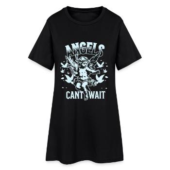 T-shirt Angel Unisexe Angels Can’t Wait VintageTee - Robe T-shirt Femme - noir - Devant
