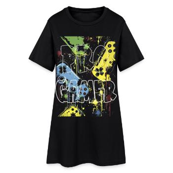 Creative Street Art Design Neon Colors Pro Gamer - Women’s T-Shirt Dress - black - Front