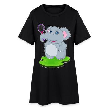 Raquette de tennis éléphant - Robe T-shirt Femme - noir - Devant