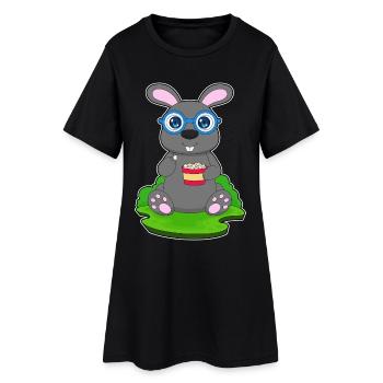 Bunny Popcorn - Women’s T-Shirt Dress - black - Front
