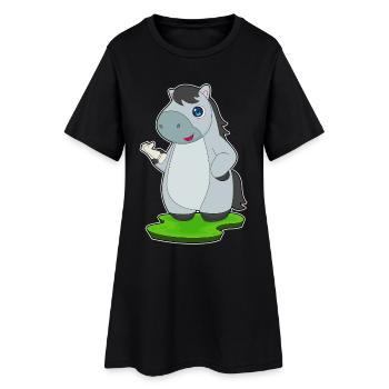 Cheval Pièces d’échecs Knight Chess - Robe T-shirt Femme - noir - Devant