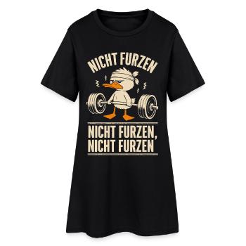 Drôle de canard de fitness - Ne pète pas ! - Robe T-shirt Femme - noir - Devant