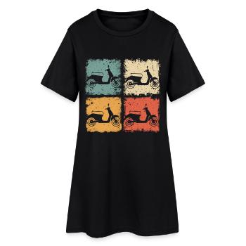 Vintage Scooter Moped For Scooter Driver - Women’s T-Shirt Dress - black - Front