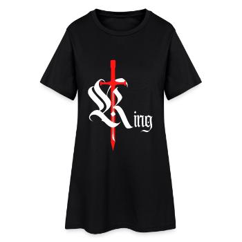 Roi gothique Design avec épée texte blanc - Robe T-shirt Femme - noir - Devant
