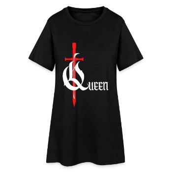 Gothique Queen Design avec épée avec texte blanc - Robe T-shirt Femme - noir - Devant